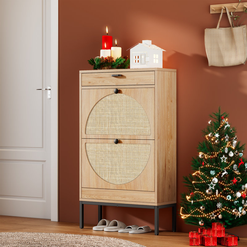 Rattan shoe storage hot sale